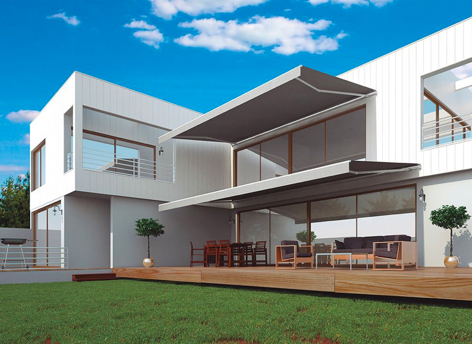 Toldo retráctil moderno para exteriores